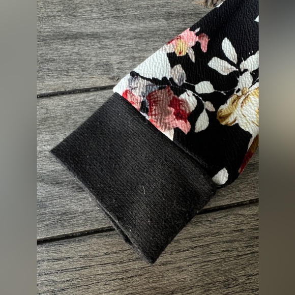 Boho Girlz black floral jacket 10/12 kids light weight fall spring coat - Picture 2 of 4